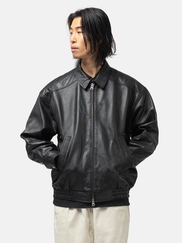 BEAMS Pocket Leather Blouson Black, Leather Jackets