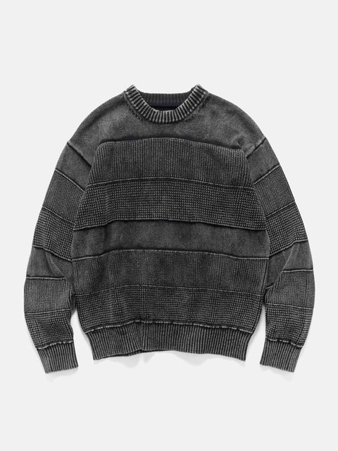 BEAMS Snow Wash Crew Neck Soft Black, Sweatshirts