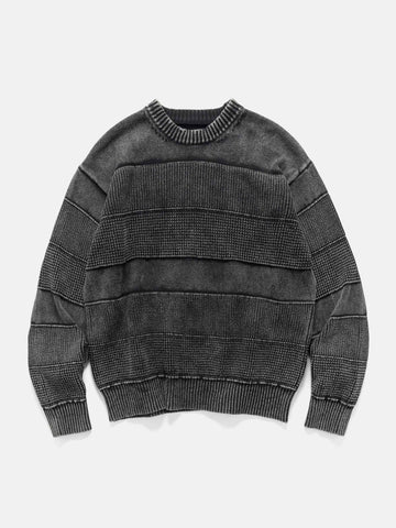 BEAMS Snow Wash Crew Neck Soft Black, Sweatshirts
