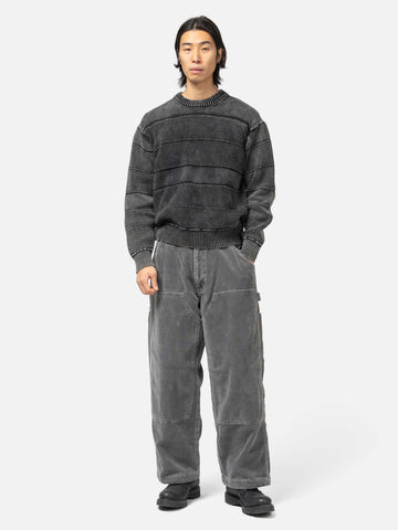 BEAMS Snow Wash Crew Neck Soft Black, Sweatshirts