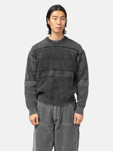 BEAMS Snow Wash Crew Neck Soft Black, Sweatshirts