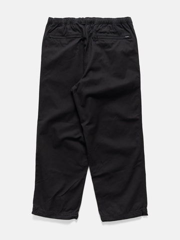 BEAMS Wide Basic Twill Easy Pants Black, Pants