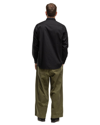 BEAMS Wide Chino Trousers Olive, Bottoms