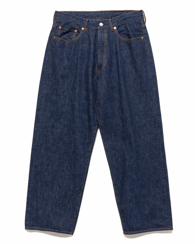 BEAMS Wide Denim Trousers Indigo, Bottoms