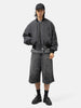 BEAMS Wide Denim Three Quarter Pants Black Used, Shorts