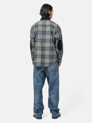 BEAMS Work Check Shirt Olive, Shirts