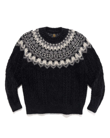 Batoner Nordic Mohair Crew Neck Black, Sweaters