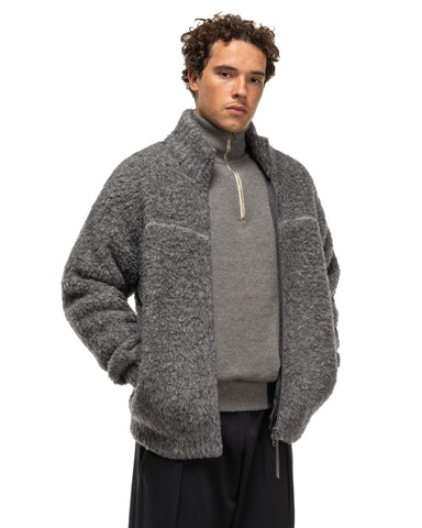 Batoner Shetland Boa Knit Blouson Grey, Outerwear