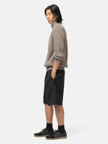 Batoner Summer Wool One Tuck Shorts Charcoal, Shorts