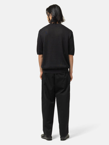 Batoner Washed High Count Linen Crew Neck Short Sleeve Black, T-Shirts