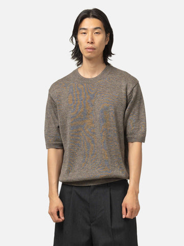 Batoner Washed High Count Linen Crew Neck Short Sleeve Brown, T-Shirts