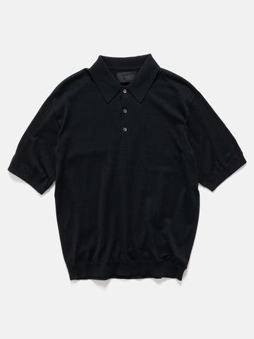 The A by BEAMS 16 Gauge Suvin Polo Black, Polos