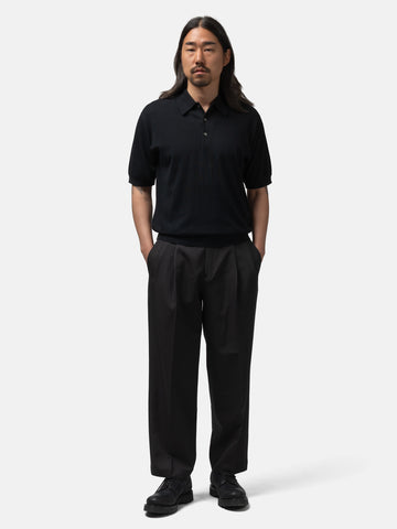 The A by BEAMS 16 Gauge Suvin Polo Black, Polos