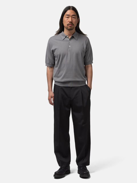 The A by BEAMS 16 Gauge Suvin Polo Grey, Polos