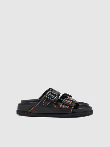 BIRKENSTOCK 1774 Arizona Leather Buckle Black, Mules