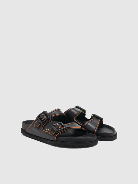 BIRKENSTOCK 1774 Arizona Leather Buckle Black, Mules