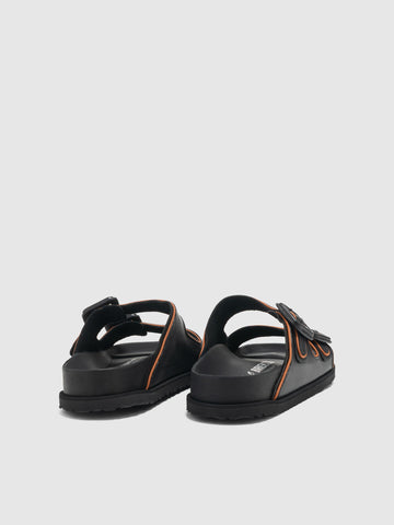 BIRKENSTOCK 1774 Arizona Leather Buckle Black, Mules