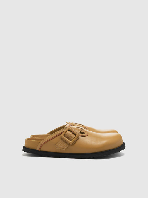 BIRKENSTOCK 1774 Boston Leather Buckle Mustard Brown, Mules