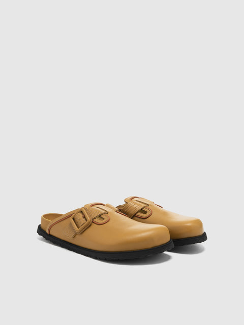 BIRKENSTOCK 1774 Boston Leather Buckle Mustard Brown, Mules
