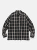 blurhms Silk/Cotton Plaid Military Shirt Black x Ivory, Shirts