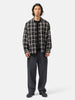 blurhms Silk/Cotton Plaid Military Shirt Black x Ivory, Shirts
