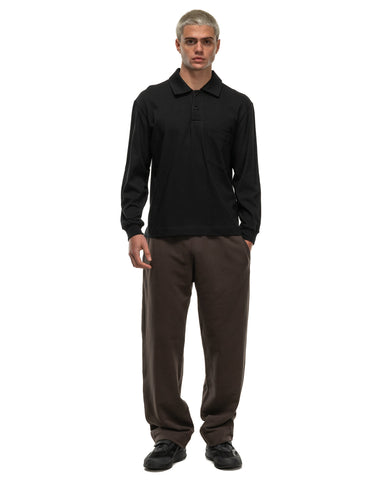 Body Of Work Clove Long Sleeve Pocket Polo Black/Loam Brown, Shirts