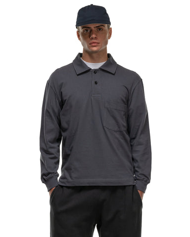 Body Of Work Clove Long Sleeve Pocket Polo Pond Blue, Shirts