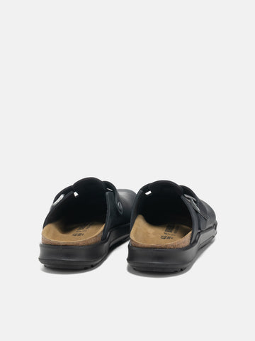Birkenstock Boston Rugged Oiled Leather Black, Mules