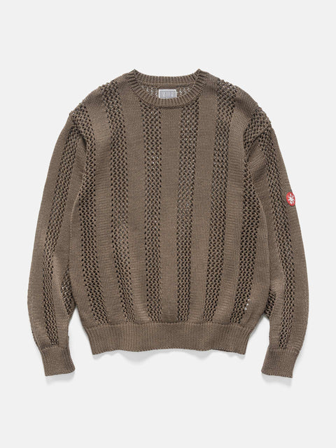 CAV EMPT Cotton Wale Stripe Knit Khaki, Sweaters