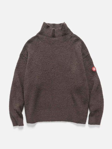 CAV EMPT Loose Neck Cotton Rib Knit Charcoal, Sweaters
