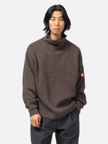 CAV EMPT Loose Neck Cotton Rib Knit Charcoal, Sweaters