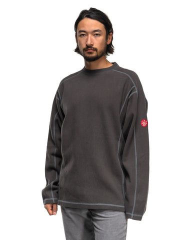 CAV EMPT Crew Neck Double Knit Long Sleeve Charcoal, Sweaters