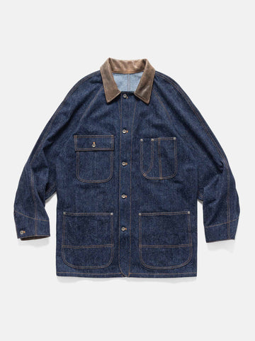 Cale Cotton Silk Denim Jacket Blue, Jackets