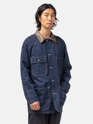 Cale Cotton Silk Denim Jacket Blue, Jackets