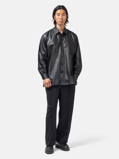 Cale Lamb Leather Blouse Black, Leather Jackets