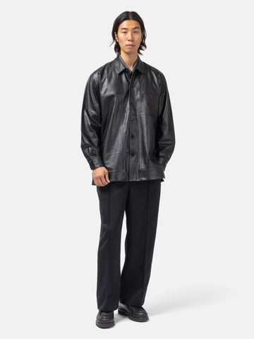 Cale Lamb Leather Blouse Black, Leather Jackets