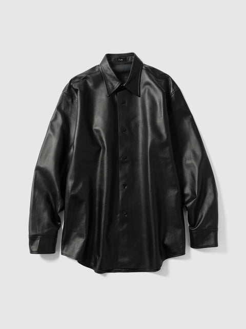 Cale Lamb Leather Shirt Black, Shirts