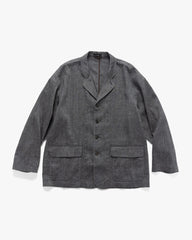 Cale Linen Wool Light Garment Dye Jacket Black, Outerwear