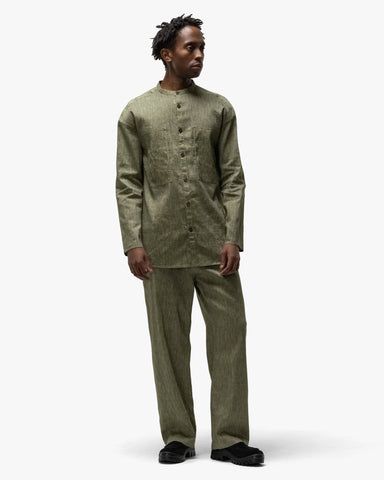 Cale Linen Wool Light Garment Dye Pant Green, Bottoms