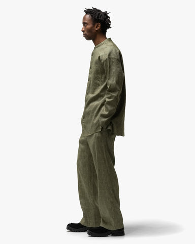 Cale Linen Wool Light Garment Dye Pant Green, Bottoms