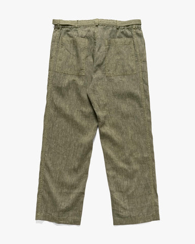 Cale Linen Wool Light Garment Dye Pant Green, Bottoms