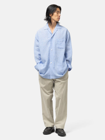 Cale Water Twisted Linen Glen Check LS Shirt White/Blue, Shirts