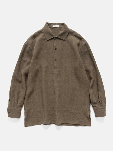 Cale Water Twisted Linen LS Shirt Brown, Shirts