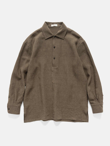 Cale Water Twisted Linen LS Shirt Brown, Shirts
