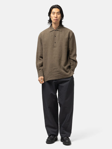 Cale Water Twisted Linen LS Shirt Brown, Shirts
