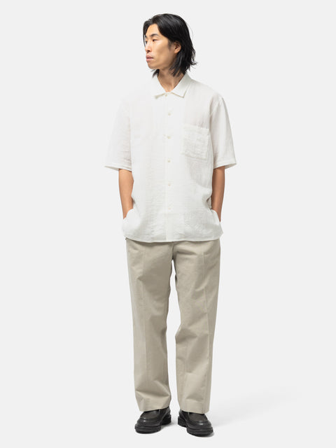 Cale Water Twisted Linen SS Shirt White, Shirts