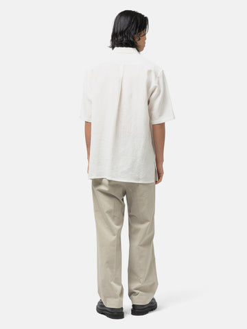 Cale Water Twisted Linen SS Shirt White, Shirts
