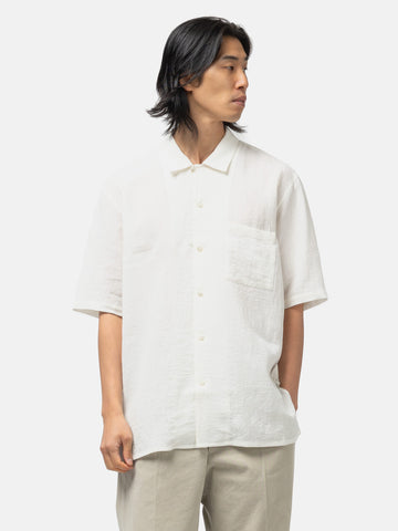 Cale Water Twisted Linen SS Shirt White, Shirts