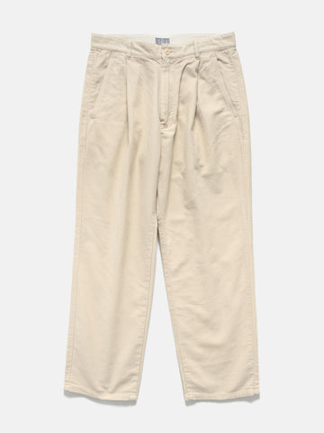 CAV EMPT Brushed Soft Cotton One Tuck Pants Beige, Trousers