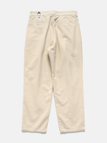CAV EMPT Brushed Soft Cotton One Tuck Pants Beige, Trousers